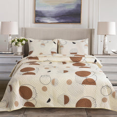 MillPrice Quilted 3-Piece Bedspread Set – Elegant Layered Comfort with Coordinated Pillowcases