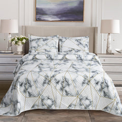 Luxury 3 Piece Bedding Set – Soft Microfibre Bedspread with Pillowcases | Lightweight & Cosy Bedspread-Milan