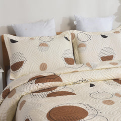 MillPrice Quilted 3-Piece Bedspread Set – Elegant Layered Comfort with Coordinated Pillowcases