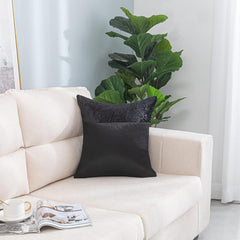 Crushed Velvet Panel Faux Satin Silk Cushion Covers - Soft, Durable, & Stylish - Pack of 2