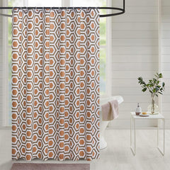 Waterproof Shower Curtain - Machine Washable, Stitched Steel Eyelets, Includes 12 Hooks