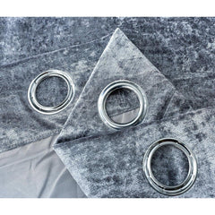 Crushed Velvet Faux Silk Curtains - Fully Lined with Eyelet Ring Top