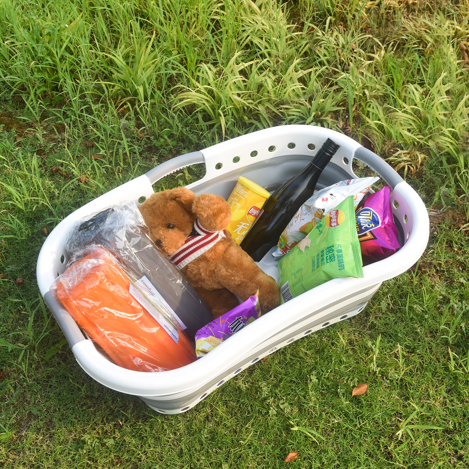 Collapsible Laundry Basket Foldable Space-Saving Design with Carry Handles 67L