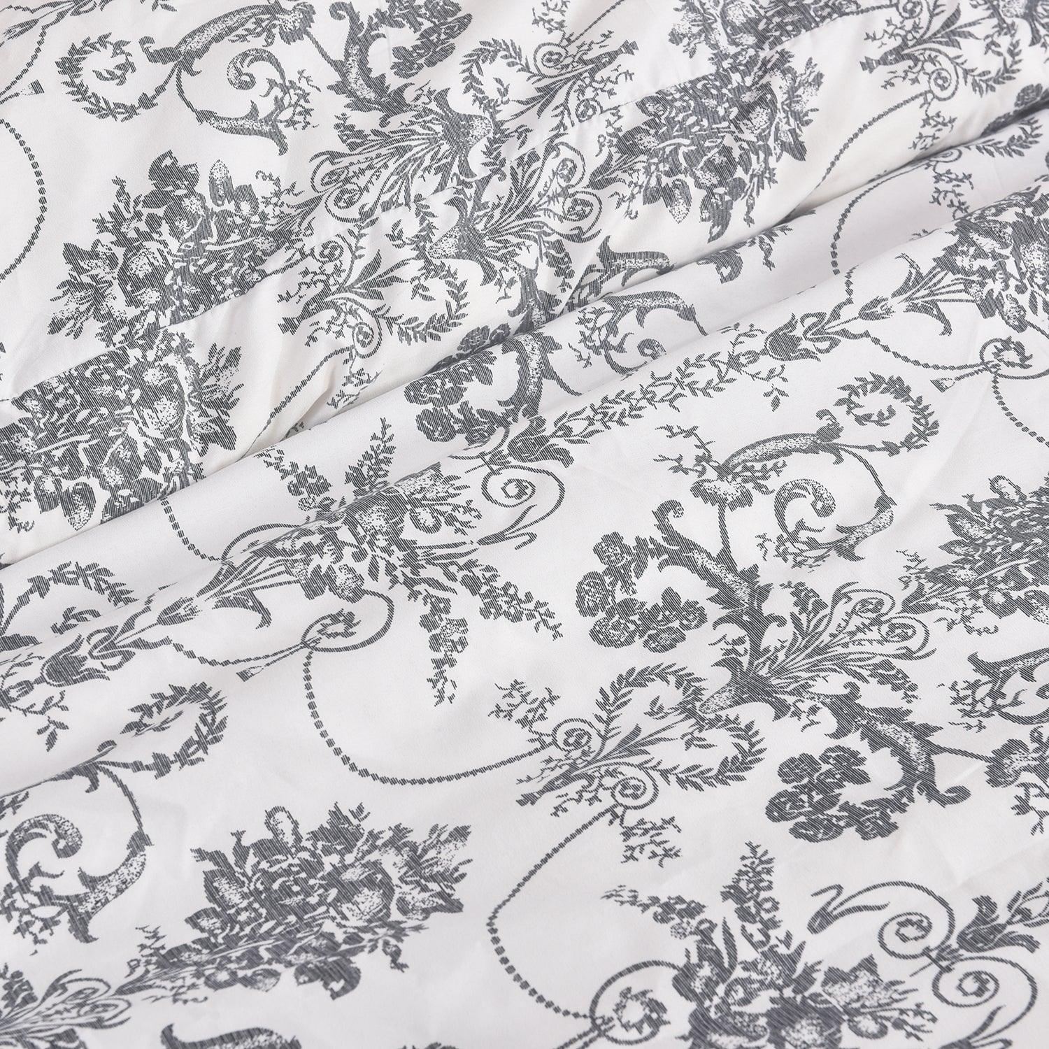 4 Piece Luxury Microfibre Bedding - Ivory Grace Floral Duvet Set