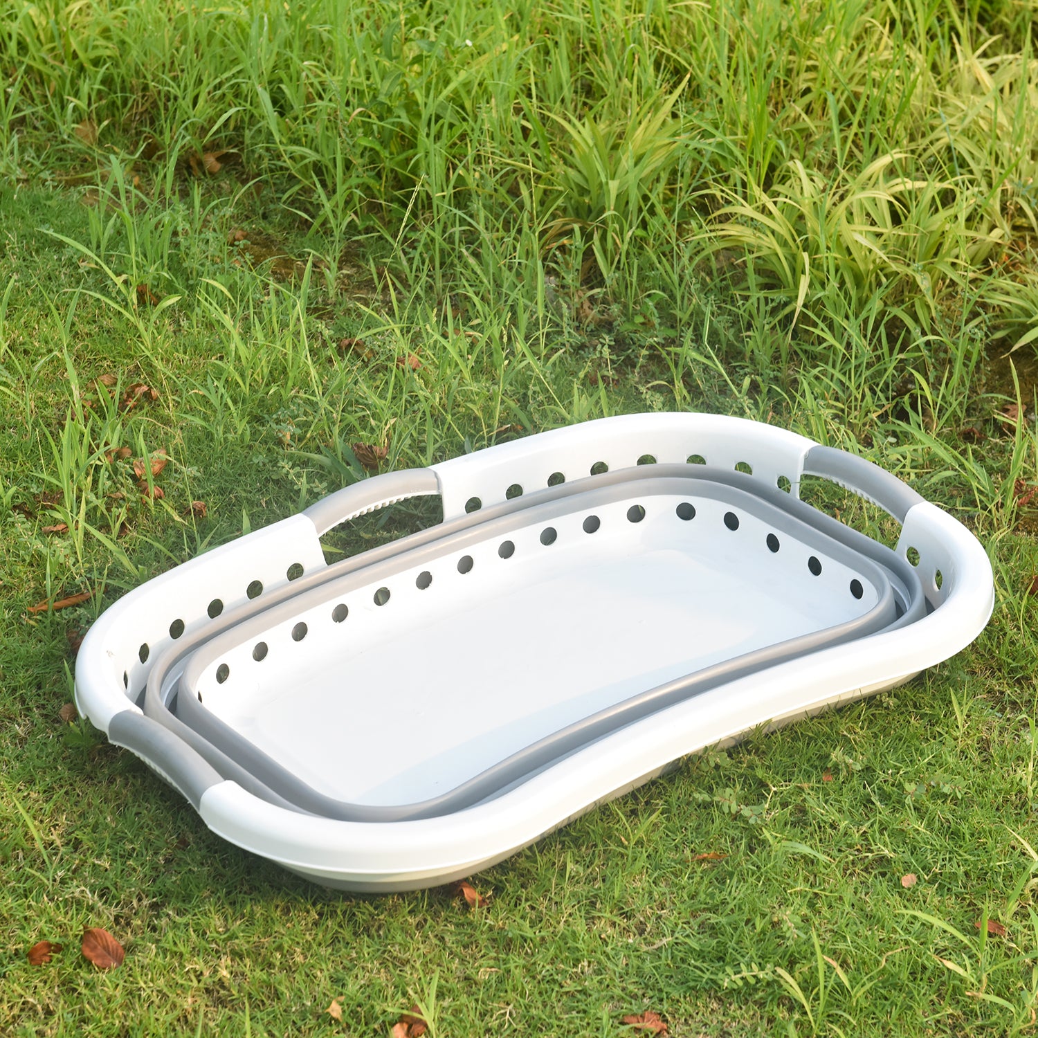 Collapsible Laundry Basket Foldable Space-Saving Design with Carry Handles 67L