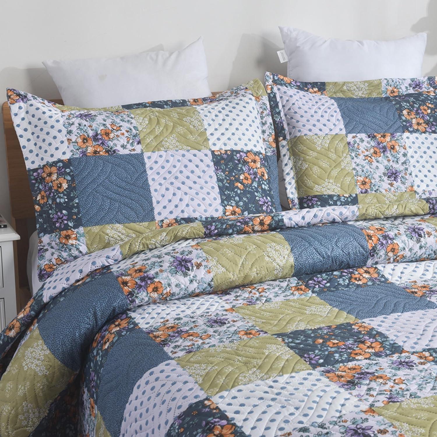 3-Piece Reversible Quilted Bedspread Set (220x240cm)