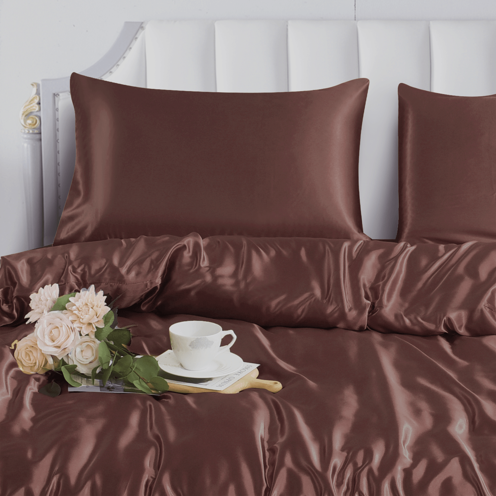 3PCS Satin Duvet Cover Set - Luxurious Hypoallergenic All-Season Bedding
