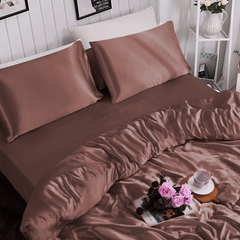 3PCS Satin Duvet Cover Set - Luxurious Hypoallergenic All-Season Bedding