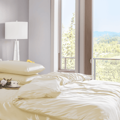 MILLPRICE 3PCS Satin Duvet Cover Set - Silky Soft Hypoallergenic Bedding