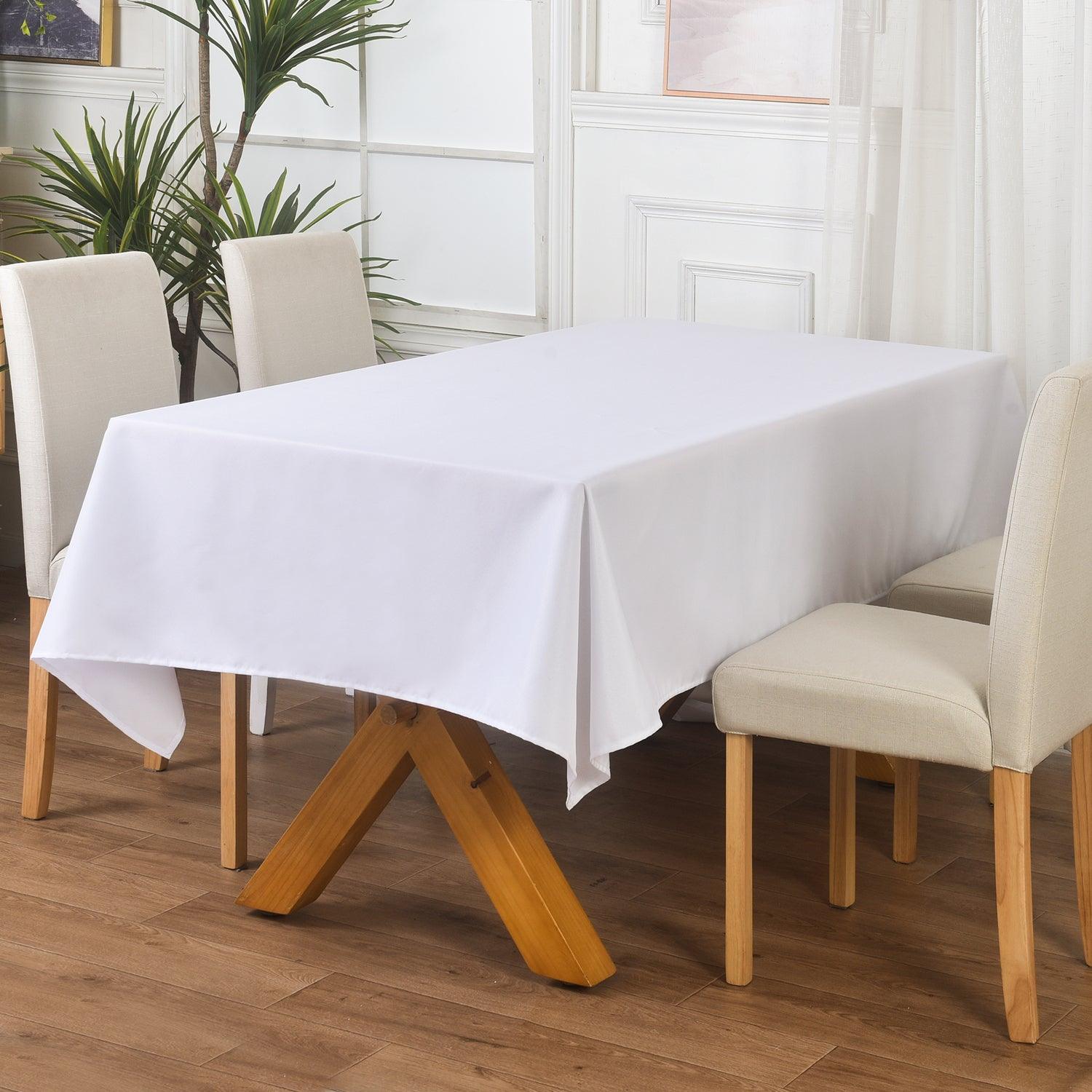Waterproof Tablecloth: Dining & Outdoor Parties | White, 55"x79"