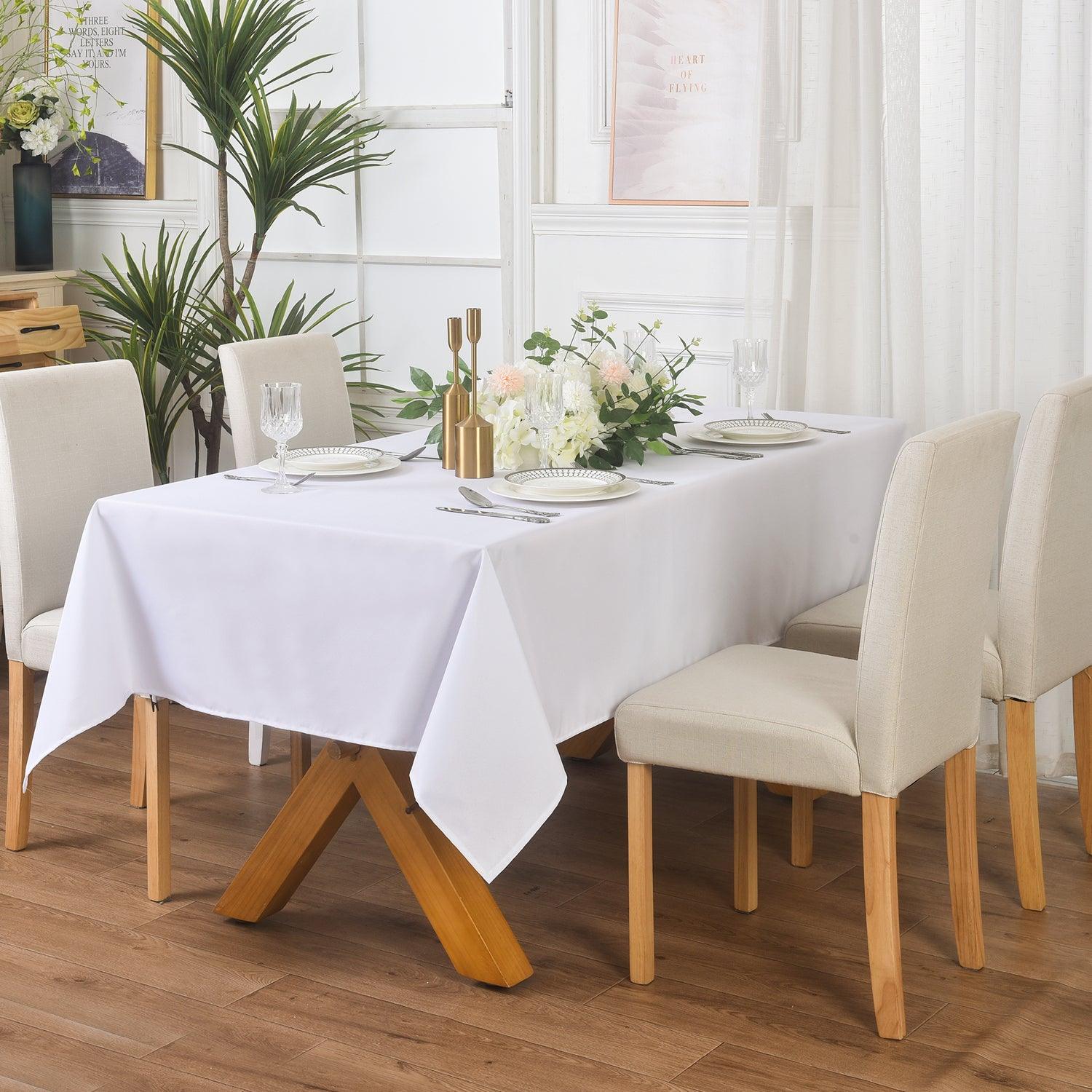 Waterproof Tablecloth: Dining & Outdoor Parties | White, 55"x79"