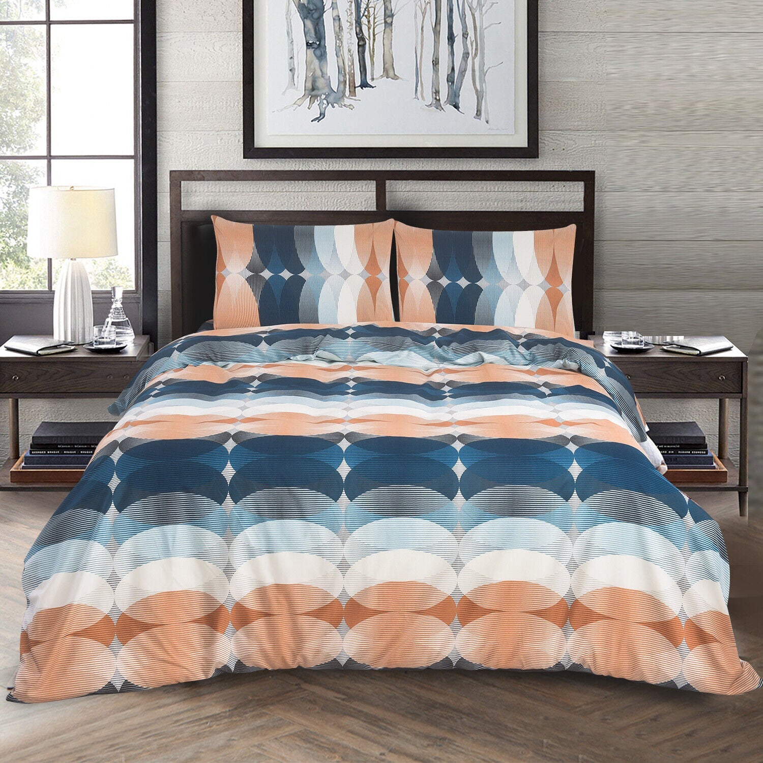 4 PCS Duvet Cover Set with Pillowcases and Matching Fitted Sheet 16 Design