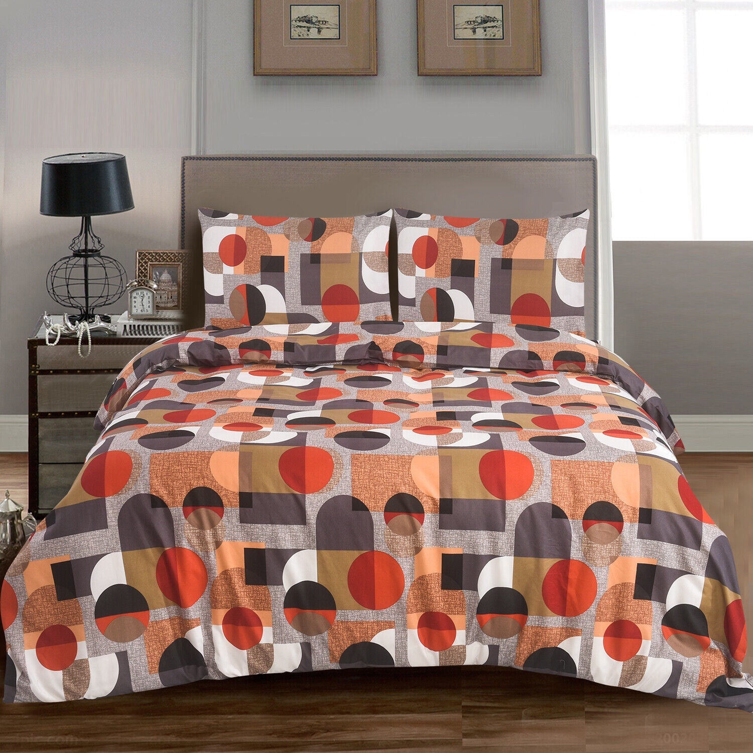 4 PCS Duvet Cover Set with Pillowcases and Matching Fitted Sheet 16 Design
