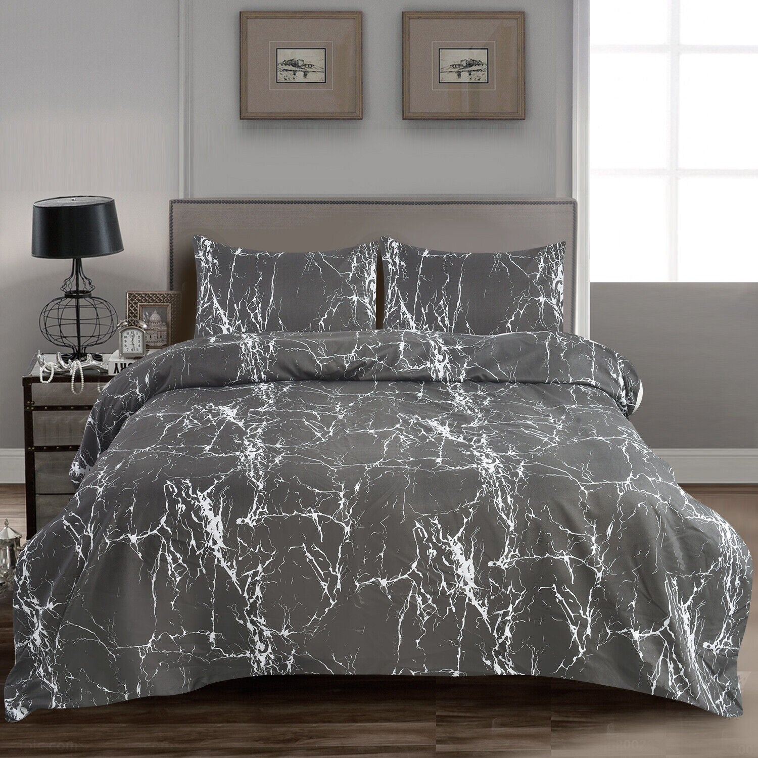 4 PCS Duvet Cover Set with Pillowcases and Matching Fitted Sheet 16 Design