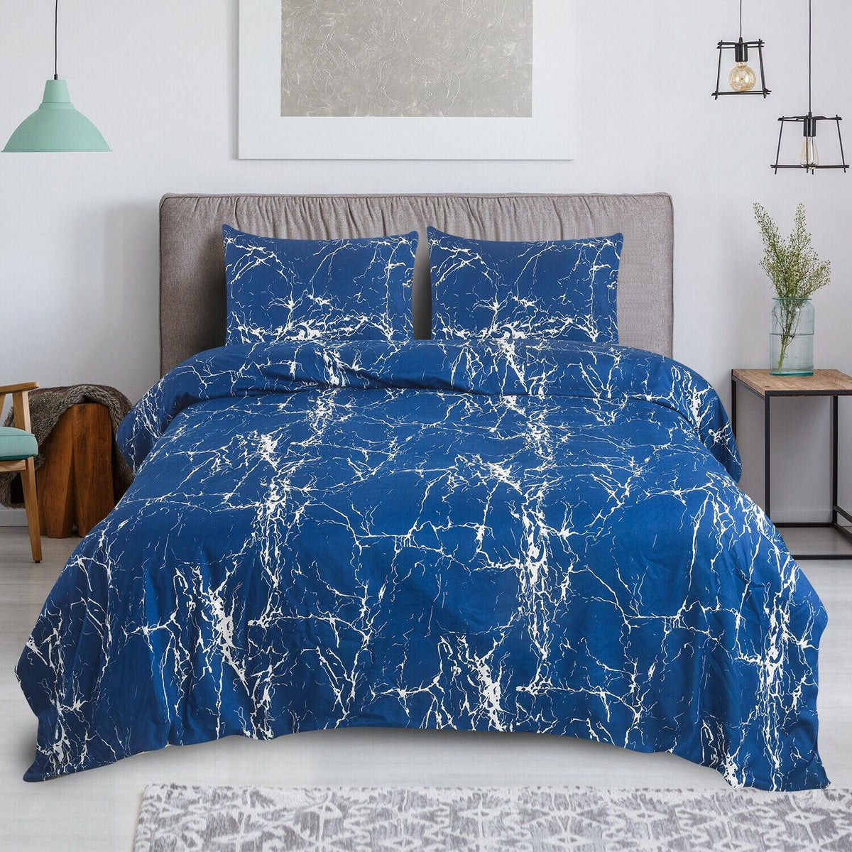 Luxury 4pcs Soft Duvet & Quilt Covers - Midnight Marble Softest Duvet Cover