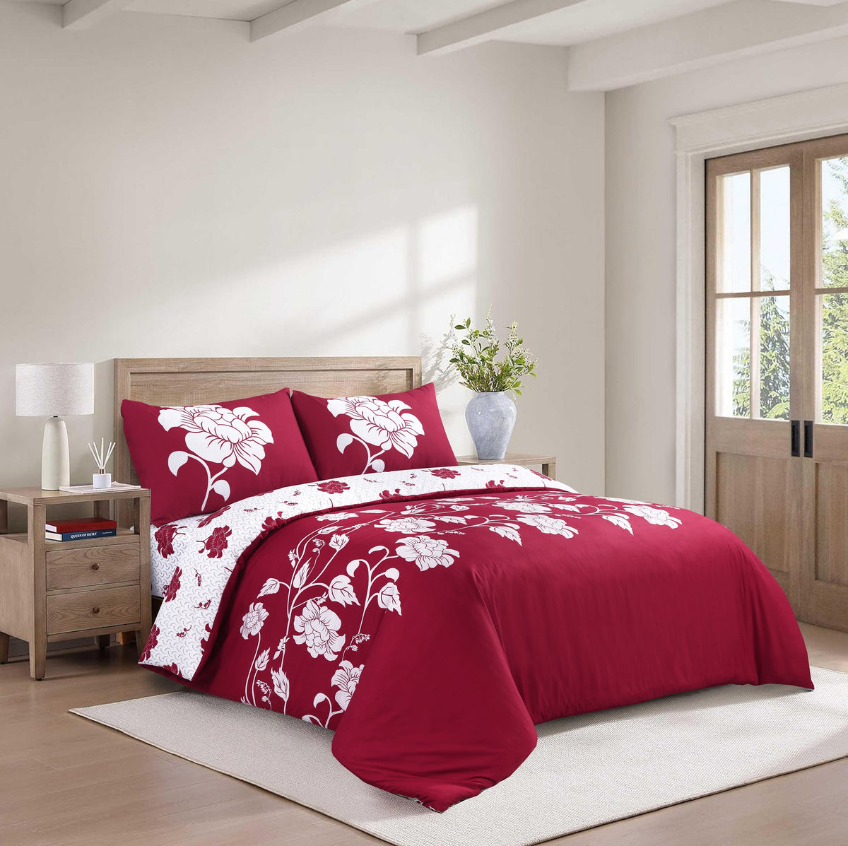 Soft Microfibre 4-Piece Bedding Set – Luxury Duvet Cover + Fitted Sheet