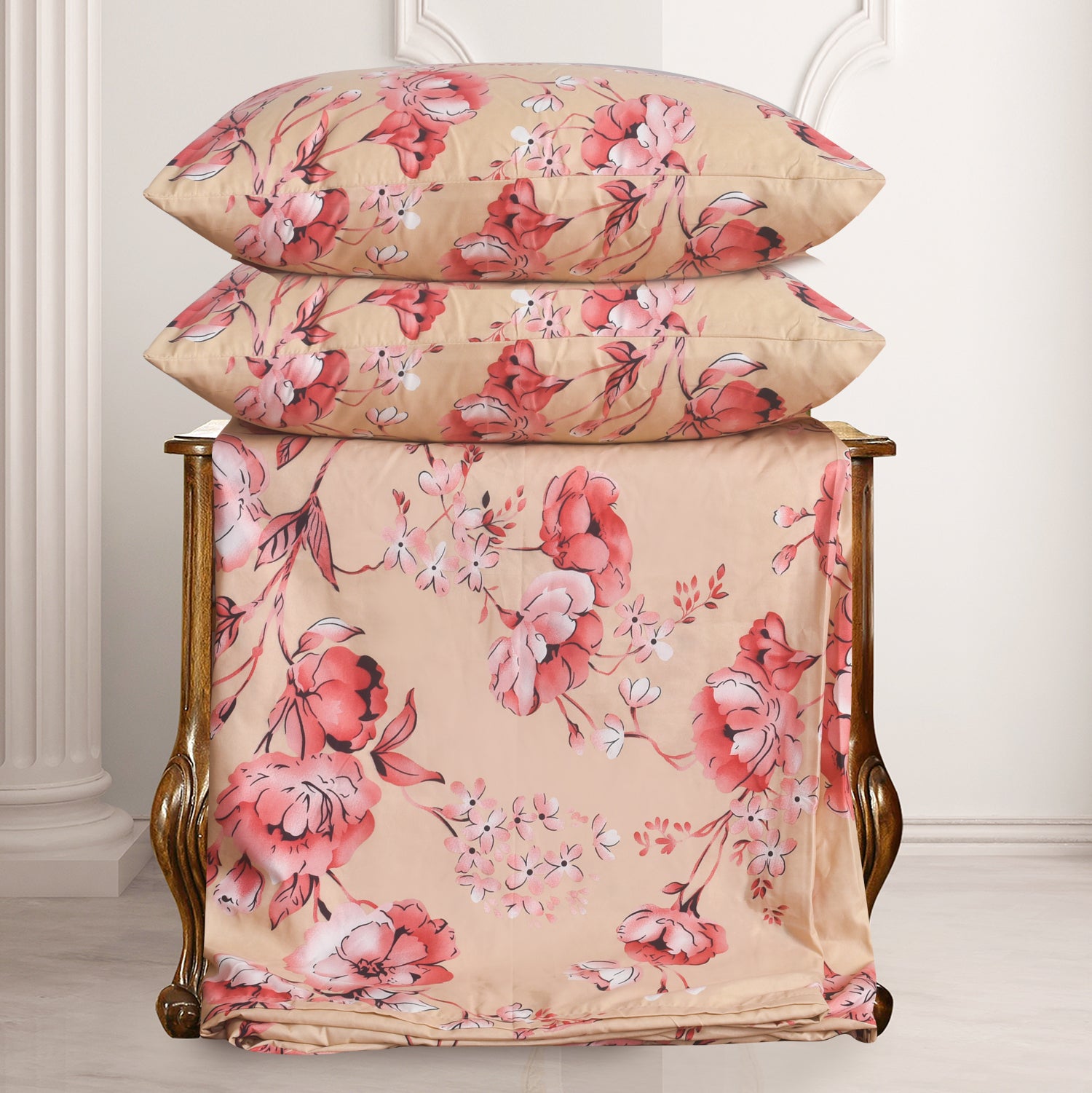 Obsidian Marble Luxe 4-Piece Bedding Set – Duvet Cover, Fitted Sheet & 2 Pillowcases.