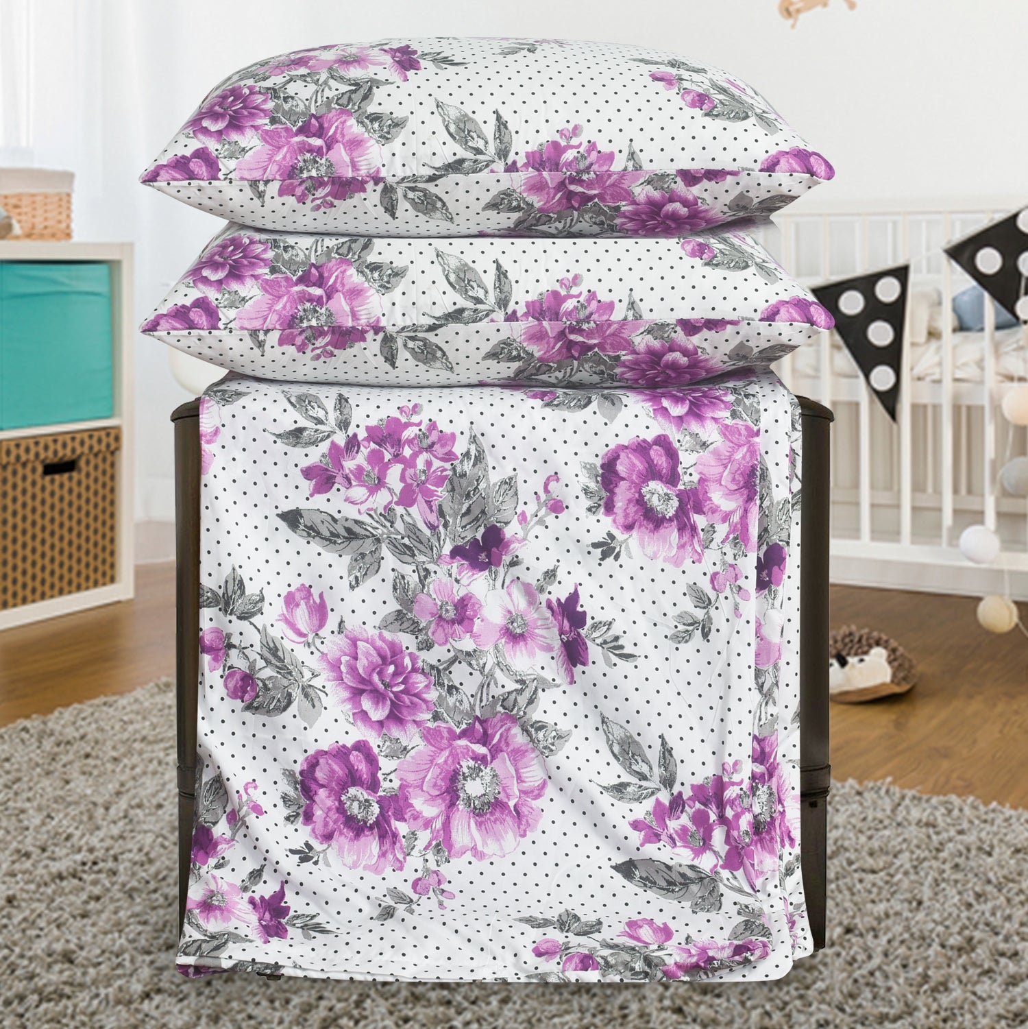 Obsidian Marble Luxe 4-Piece Bedding Set – Duvet Cover, Fitted Sheet & 2 Pillowcases.