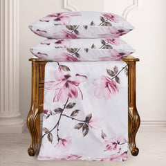 4 Piece Soft Duvet Cover- Magnolia Dream Floral Bedding Set