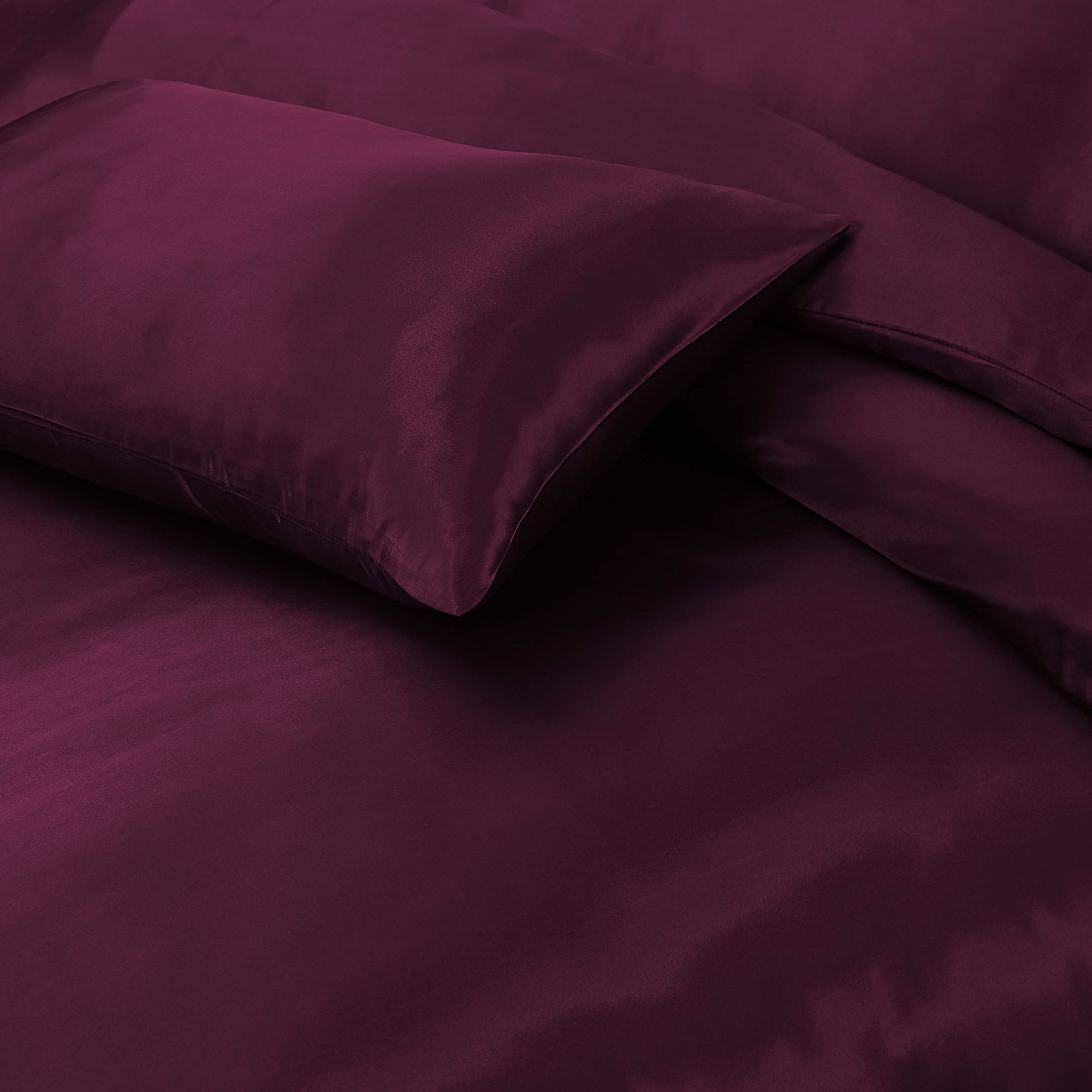 Luxury Satin Silk 6-Piece Bedding Set – Duvet Cover, Fitted Sheet & Pillowcases – Hotel-Style Soft, Elegant Bed Linen UK Sizes