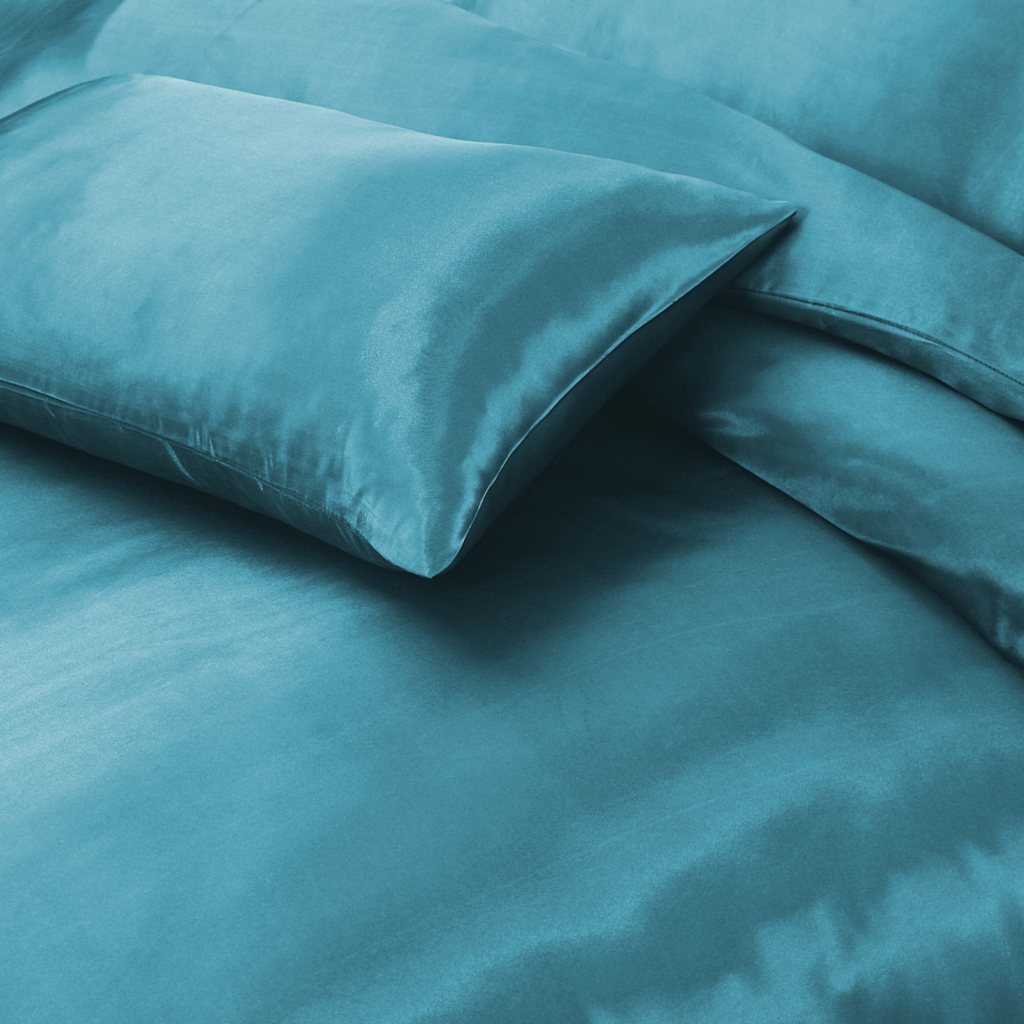 Luxury Satin Silk 6-Piece Bedding Set – Duvet Cover, Fitted Sheet & Pillowcases – Hotel-Style Soft, Elegant Bed Linen UK Sizes