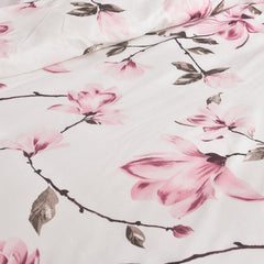 4 Piece Soft Duvet Cover- Magnolia Dream Floral Bedding Set