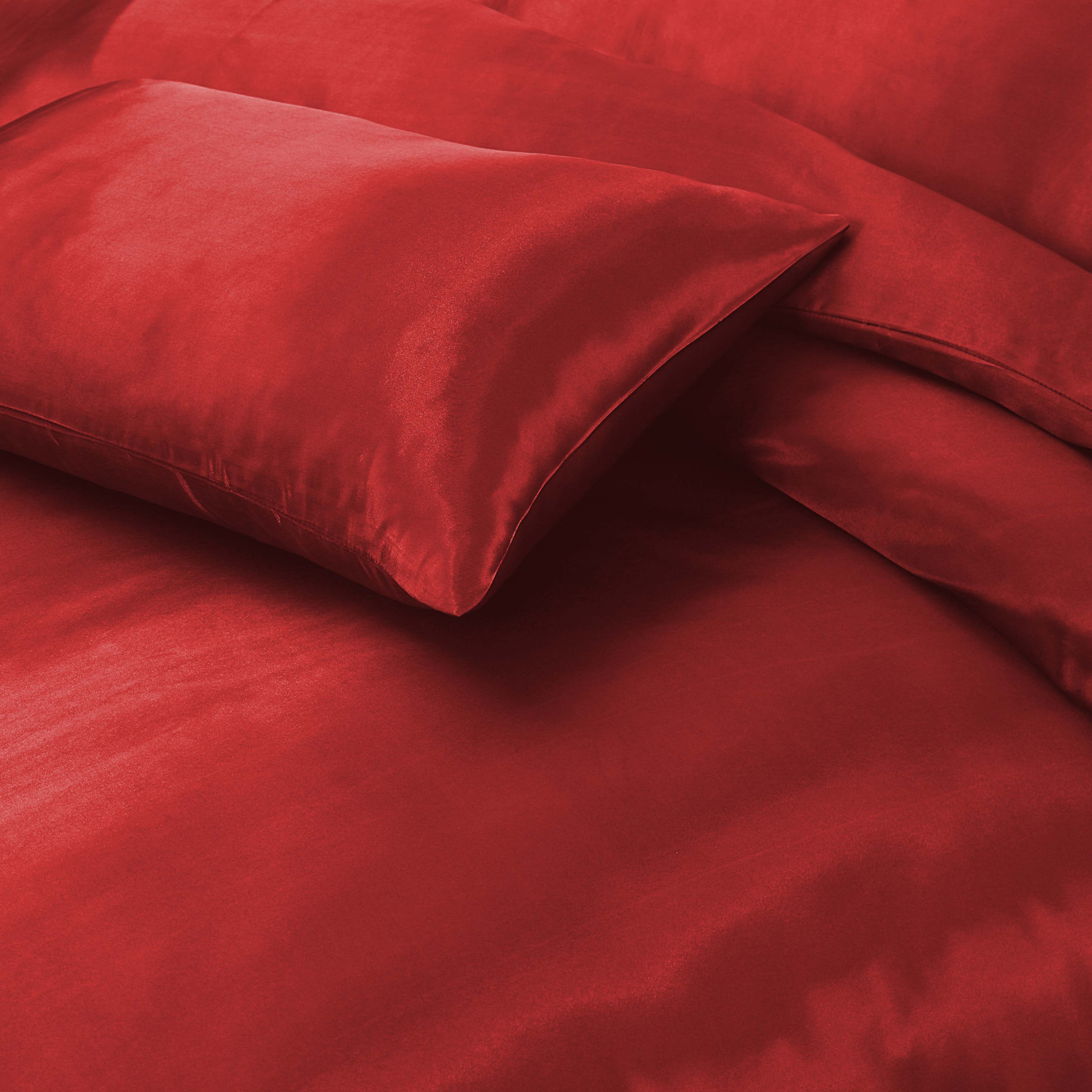 Luxury Satin Silk 6-Piece Bedding Set – Duvet Cover, Fitted Sheet & Pillowcases – Hotel-Style Soft, Elegant Bed Linen UK Sizes