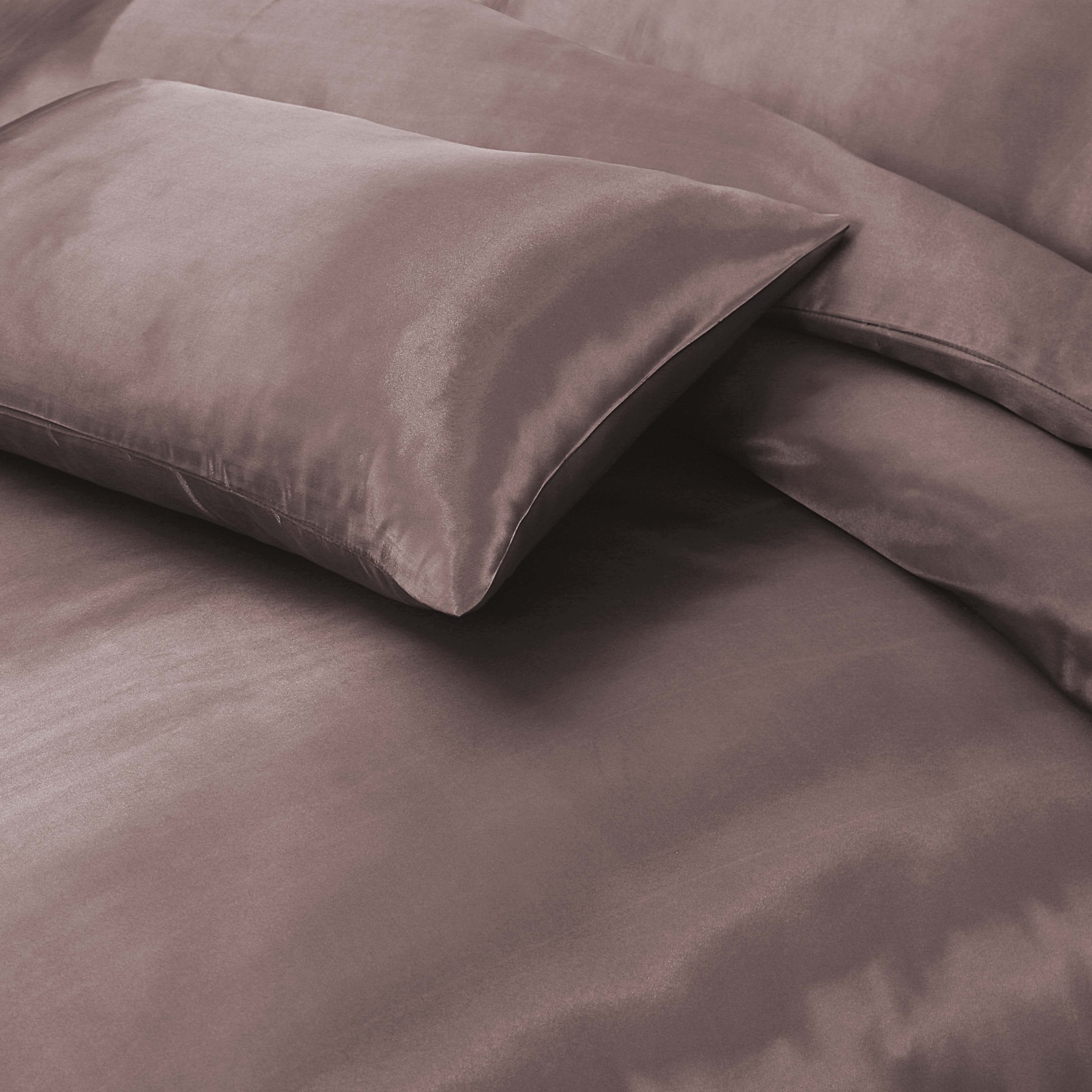 Luxury Satin Silk 6-Piece Bedding Set – Duvet Cover, Fitted Sheet & Pillowcases – Hotel-Style Soft, Elegant Bed Linen UK Sizes