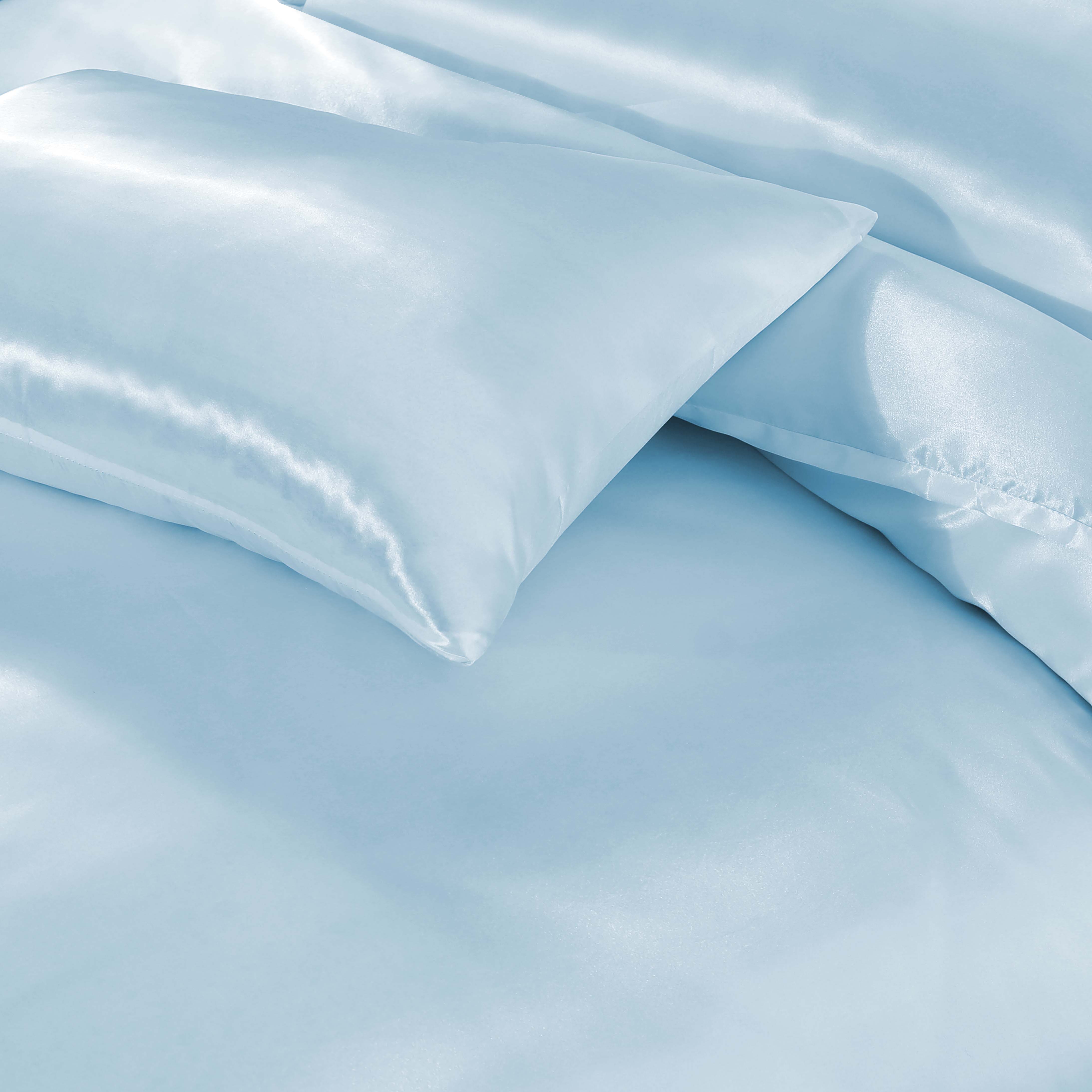 Luxury Satin Silk 6-Piece Bedding Set – Duvet Cover, Fitted Sheet & Pillowcases – Hotel-Style Soft, Elegant Bed Linen UK Sizes