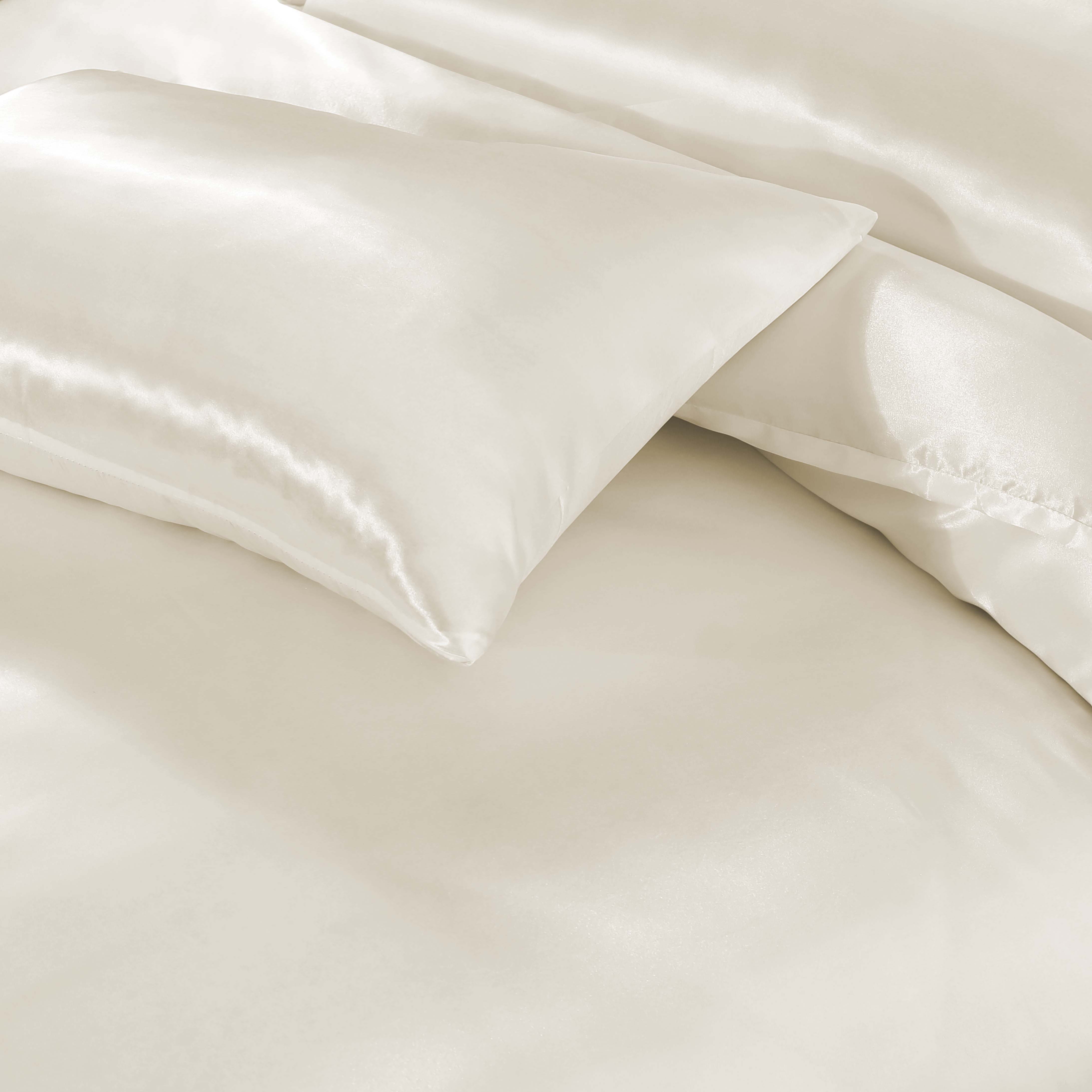 Luxury Satin Silk 6-Piece Bedding Set – Duvet Cover, Fitted Sheet & Pillowcases – Hotel-Style Soft, Elegant Bed Linen UK Sizes