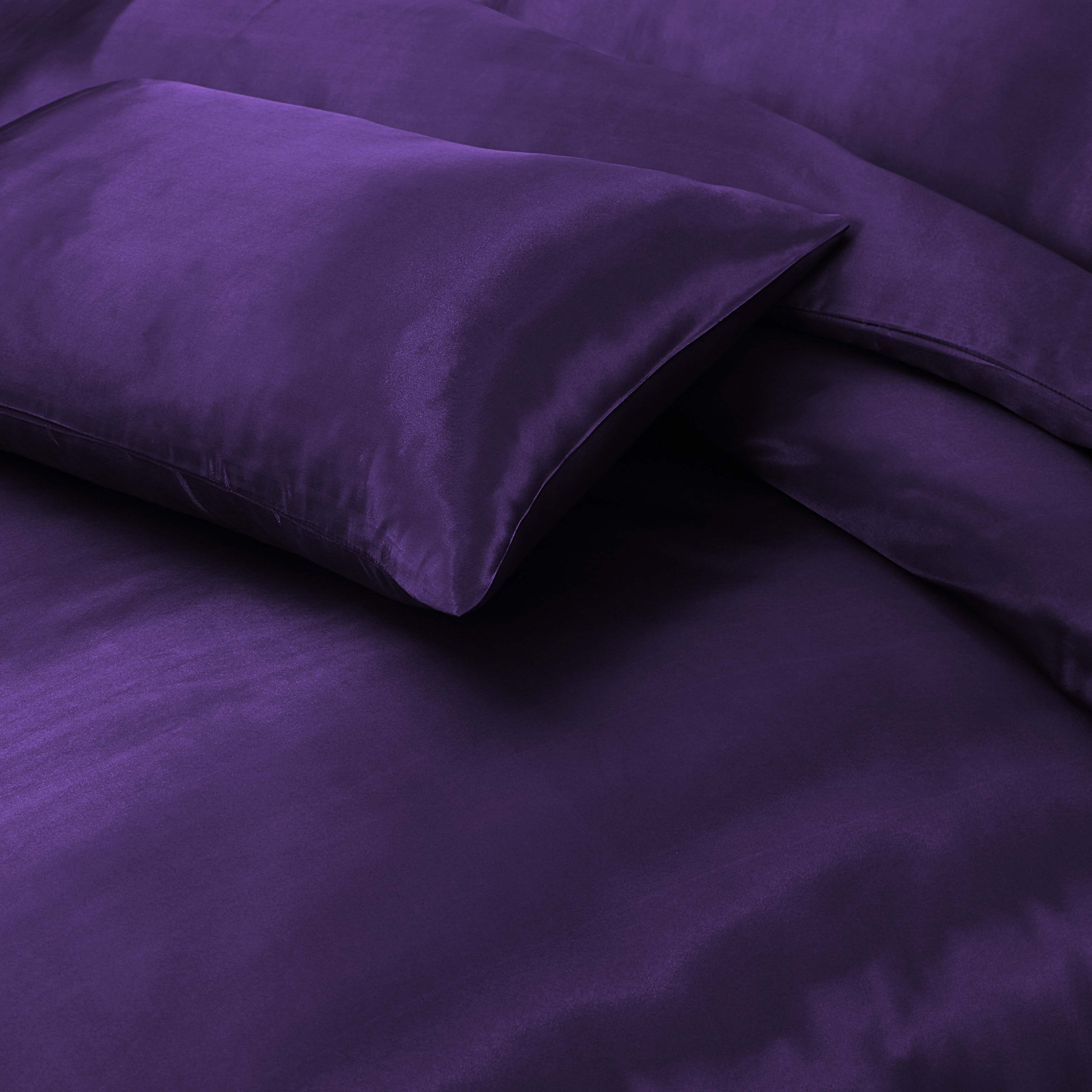 Luxury Satin Silk 6-Piece Bedding Set – Duvet Cover, Fitted Sheet & Pillowcases – Hotel-Style Soft, Elegant Bed Linen UK Sizes