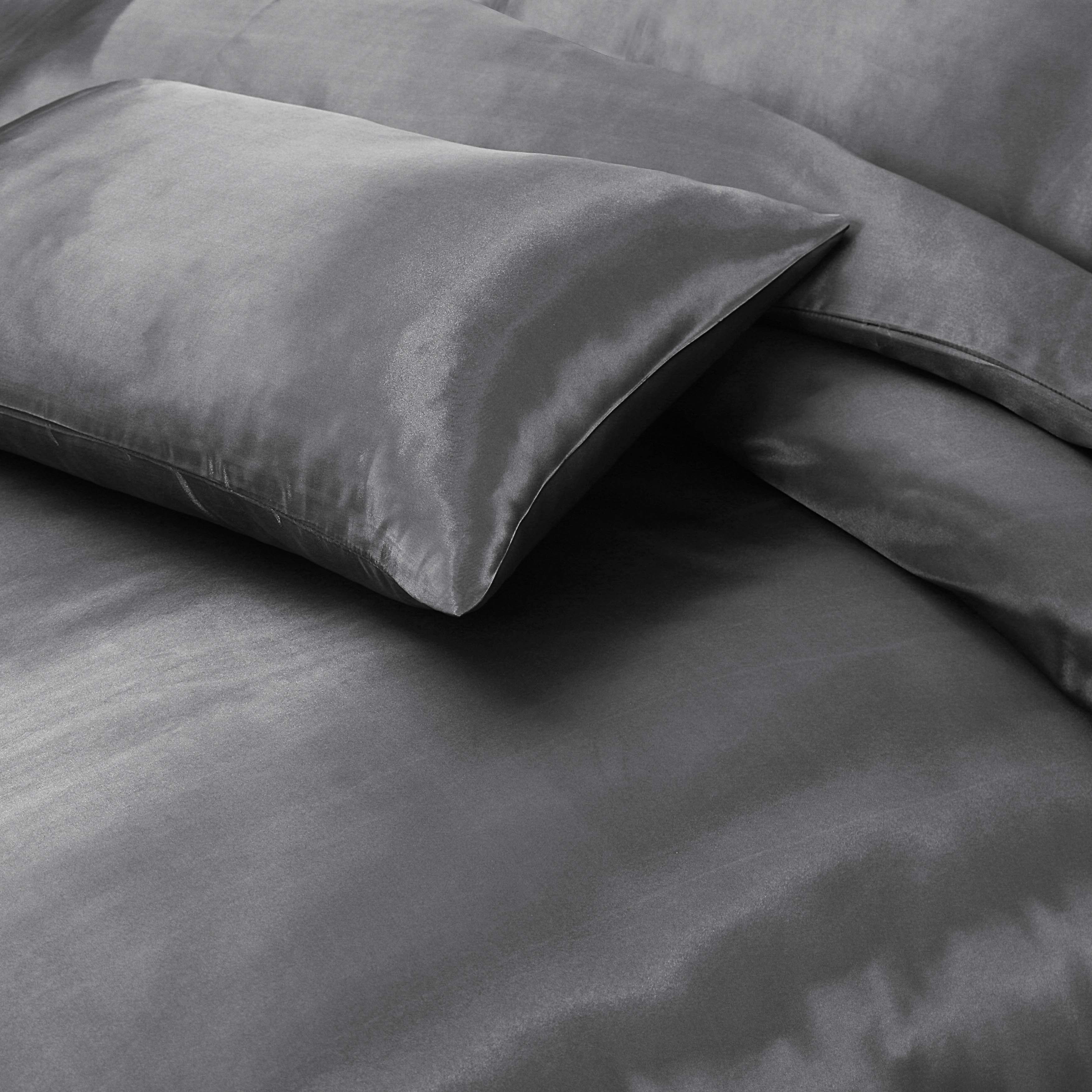 Luxury Satin Silk 6-Piece Bedding Set – Duvet Cover, Fitted Sheet & Pillowcases – Hotel-Style Soft, Elegant Bed Linen UK Sizes