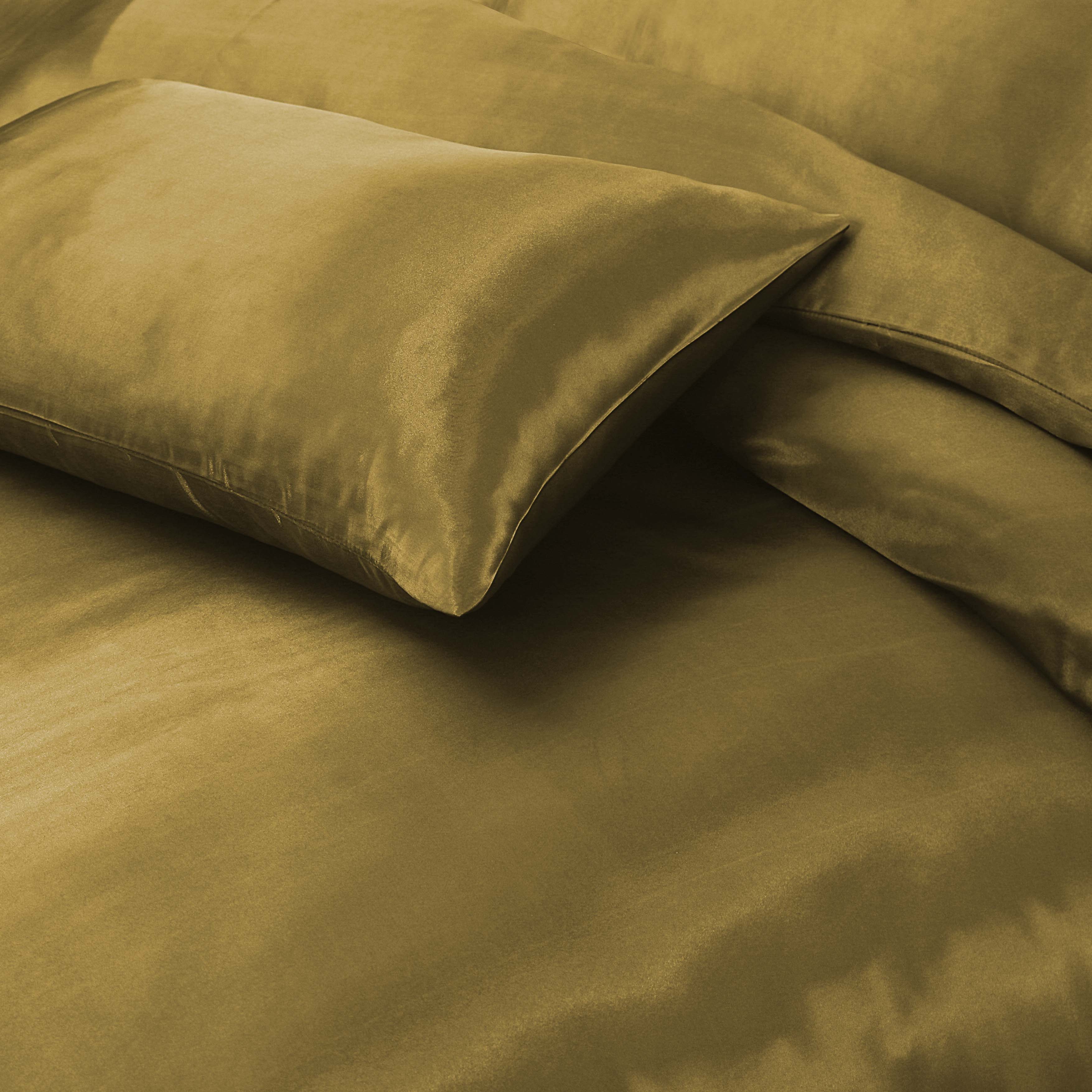 Luxury Satin Silk 6-Piece Bedding Set – Duvet Cover, Fitted Sheet & Pillowcases – Hotel-Style Soft, Elegant Bed Linen UK Sizes