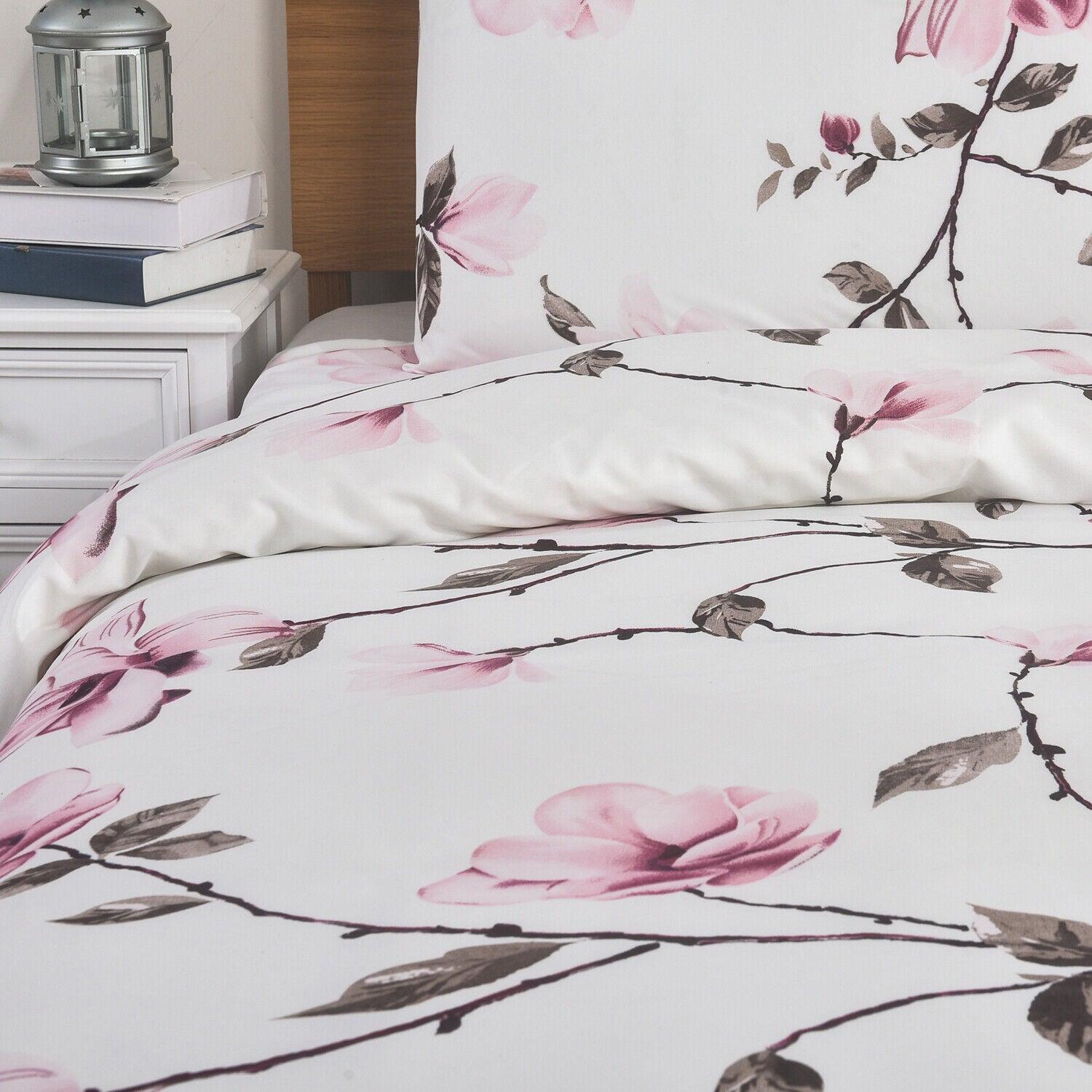 4 Piece Soft Duvet Cover- Magnolia Dream Floral Bedding Set