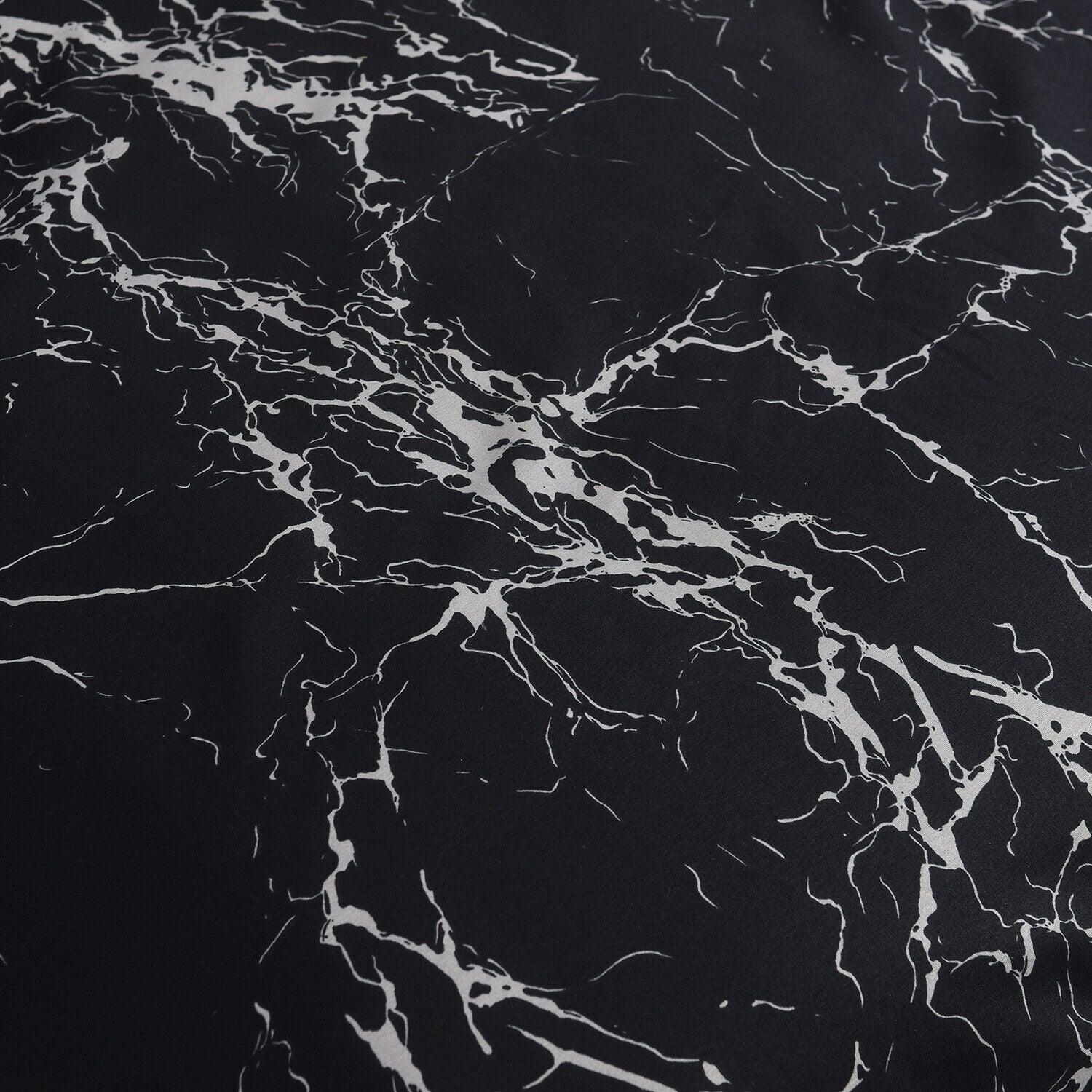 4 Piece Bedding Set  - Obsidian Marble Luxe Duvet Set