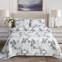 3-Piece Reversible Quilted Bedspread Set (220x240cm)