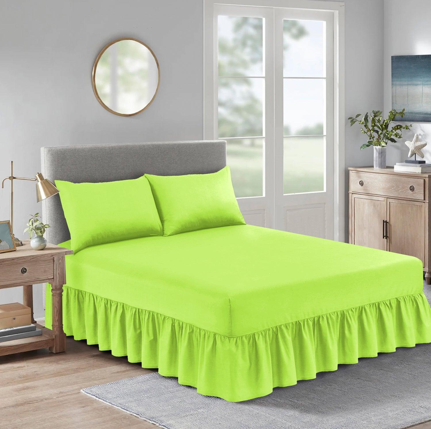 Extra Deep Frilled Valance Fitted Bed Sheet - Machine Washable