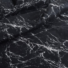 Obsidian Marble Luxe 4-Piece Bedding Set – Duvet Cover, Fitted Sheet & 2 Pillowcases.