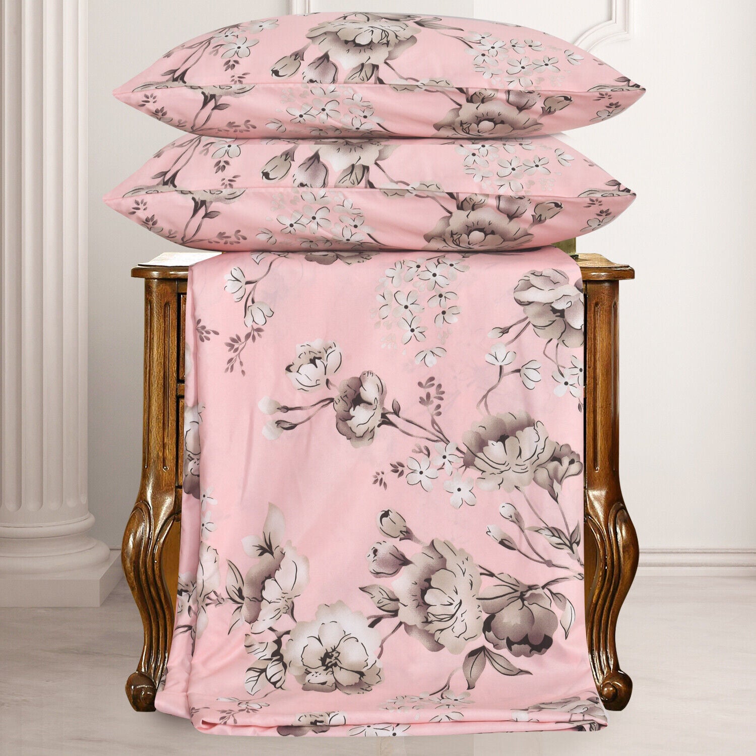Obsidian Marble Luxe 4-Piece Bedding Set – Duvet Cover, Fitted Sheet & 2 Pillowcases.