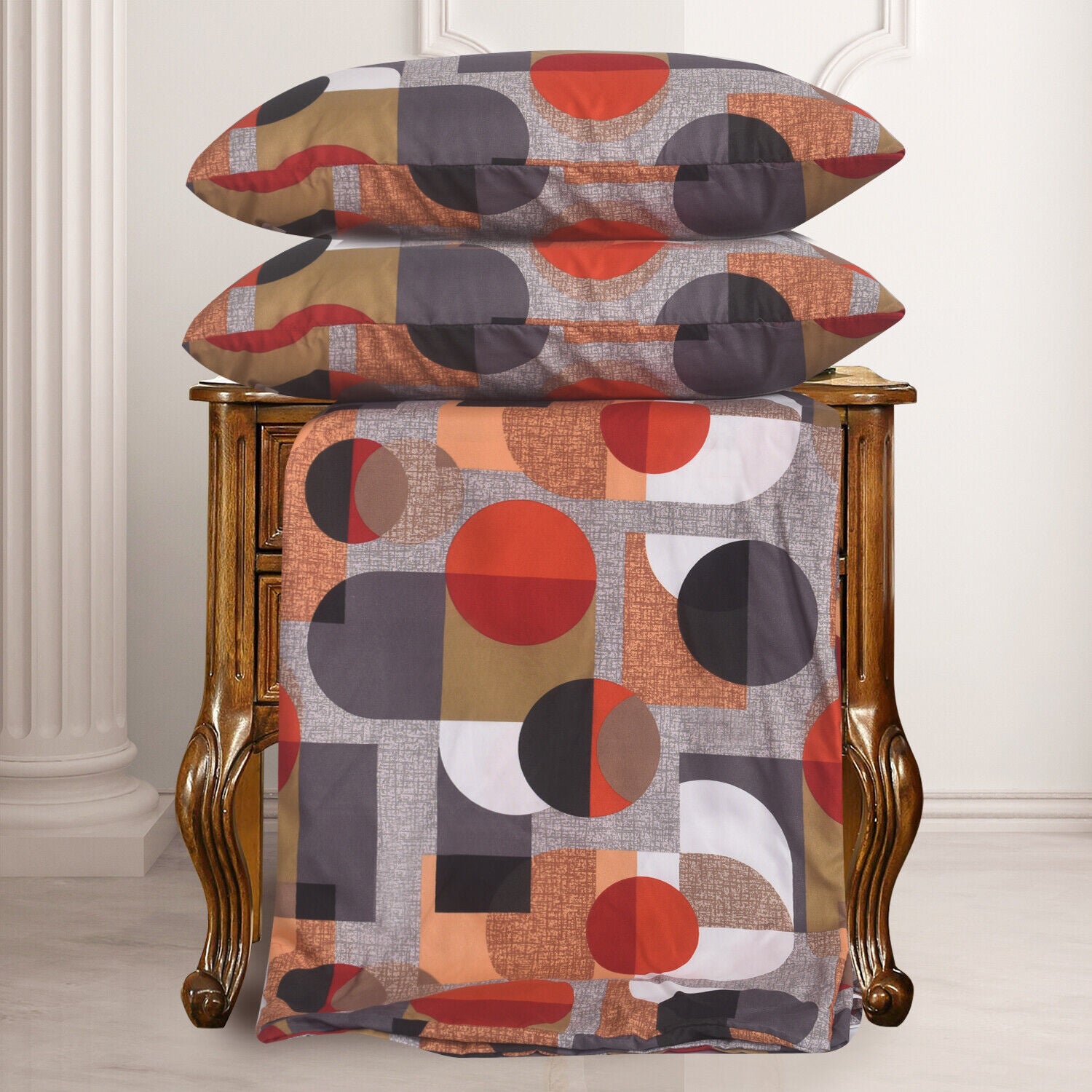 Obsidian Marble Luxe 4-Piece Bedding Set – Duvet Cover, Fitted Sheet & 2 Pillowcases.