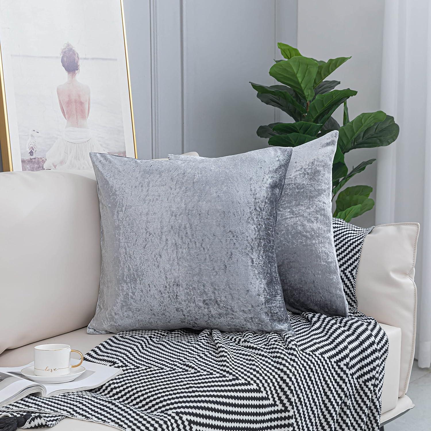 Luxurious Crushed Velvet Cushion Covers - Pack of 2 - Elegant Home D√©cor