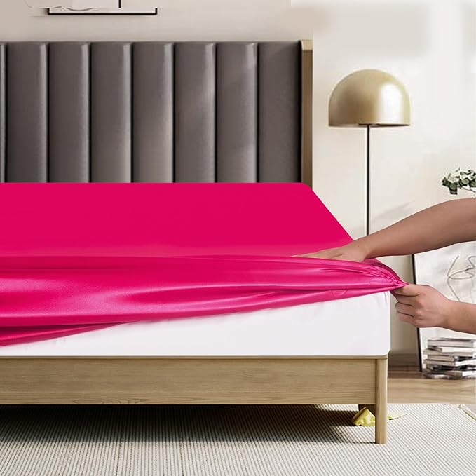 Luxury Satin Silk 6-Piece Bedding Set – Duvet Cover, Fitted Sheet & Pillowcases – Hotel-Style Soft, Elegant Bed Linen UK Sizes