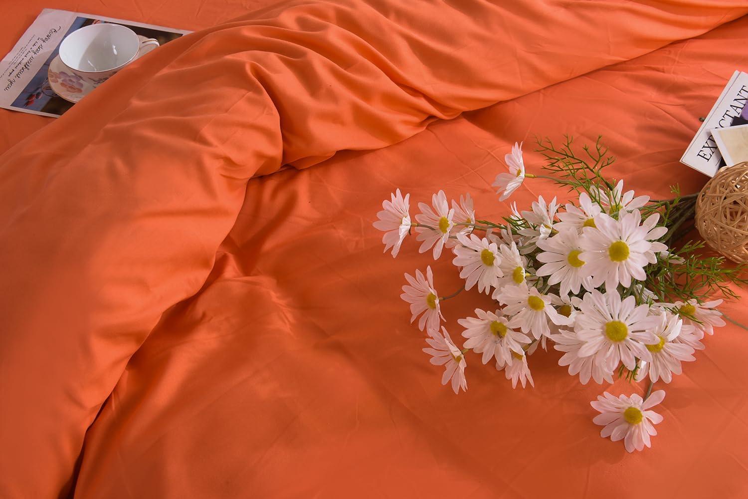 duvet cover set orange